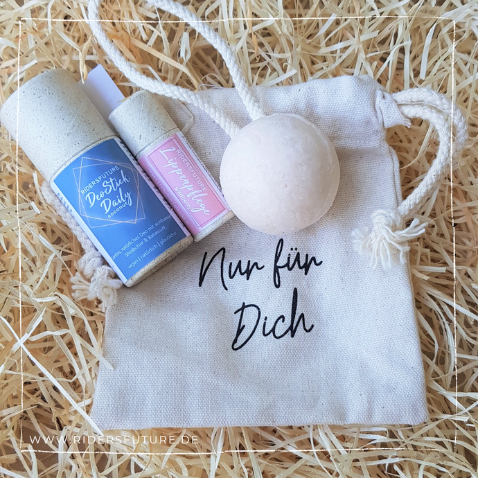 Set Beutelchen - DeoStick Daily, Lippenpflege & festes Shampoo