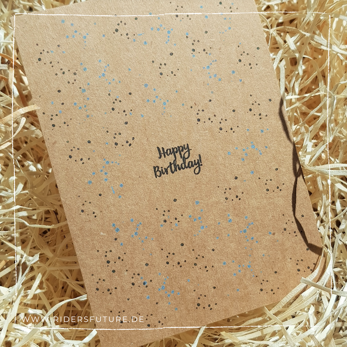 Sags mit einer Karte - Happy Birthday mit Konfetti
