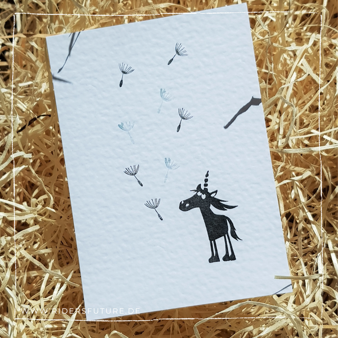 Sags mit einer Karte - Einhorn