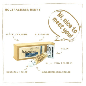 Set "Holzrasierer Henry" inkl. Schutzhülle aus Kork